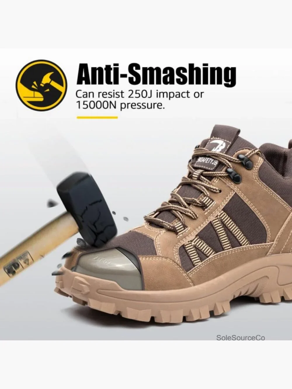 Steel Toe Work Boots - Men's Safety Shoes Non-Slip Puncture Resistant